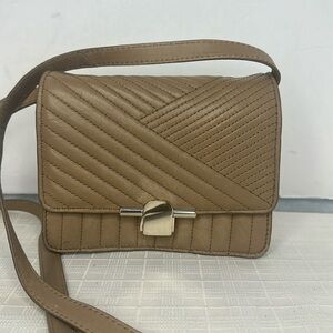Massimo Dutti Quilted Leather Crossbody Bag